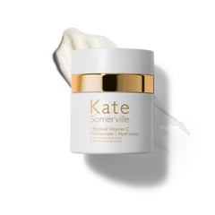 Kate Somerville Retinol Vitamin C Moisturizer bottle-pump showcases overnight rejuvenation potential.