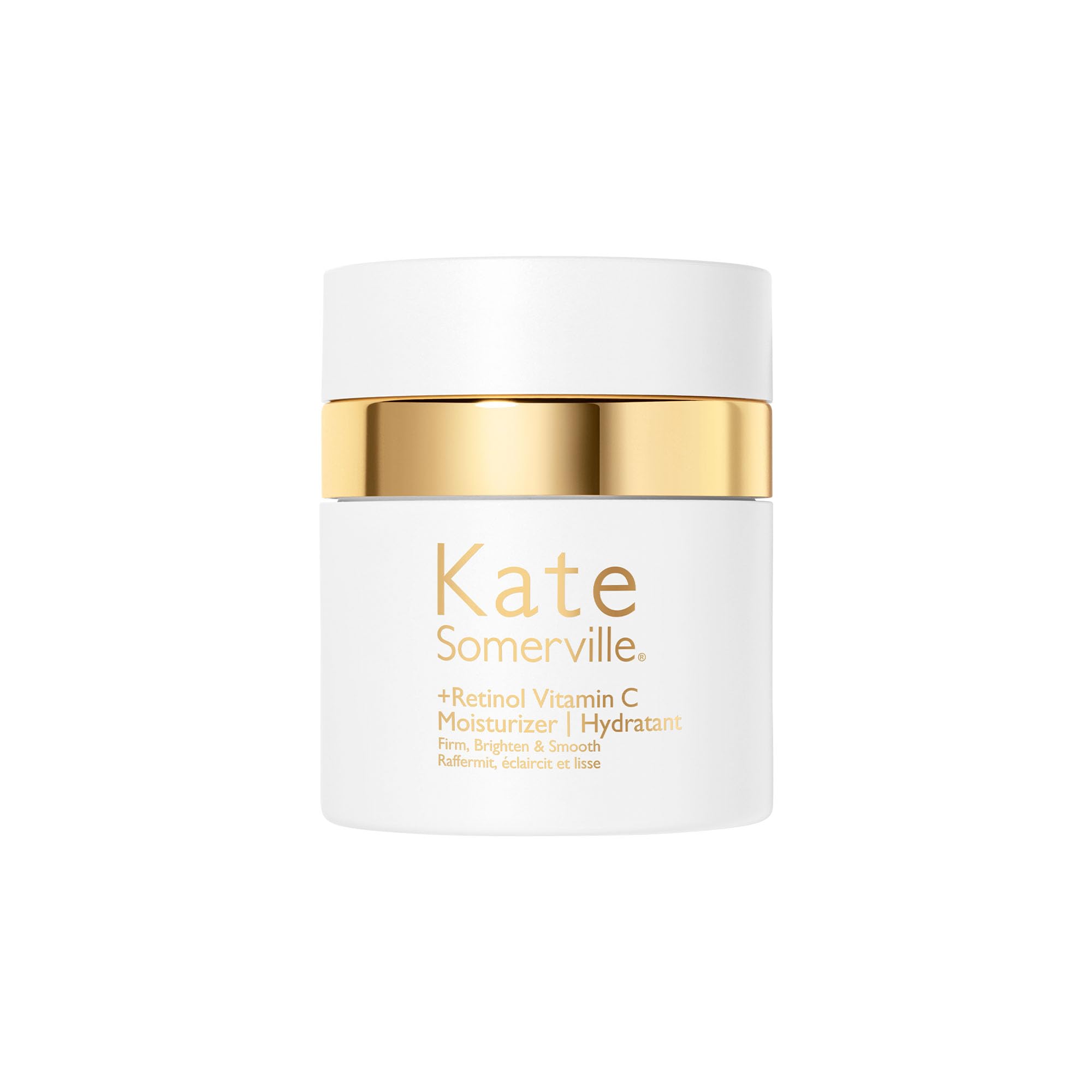 Kate Somerville Retinol Vitamin C Moisturizer ingredients-visual emphasize vitamin C retinol and hyaluronic acid.