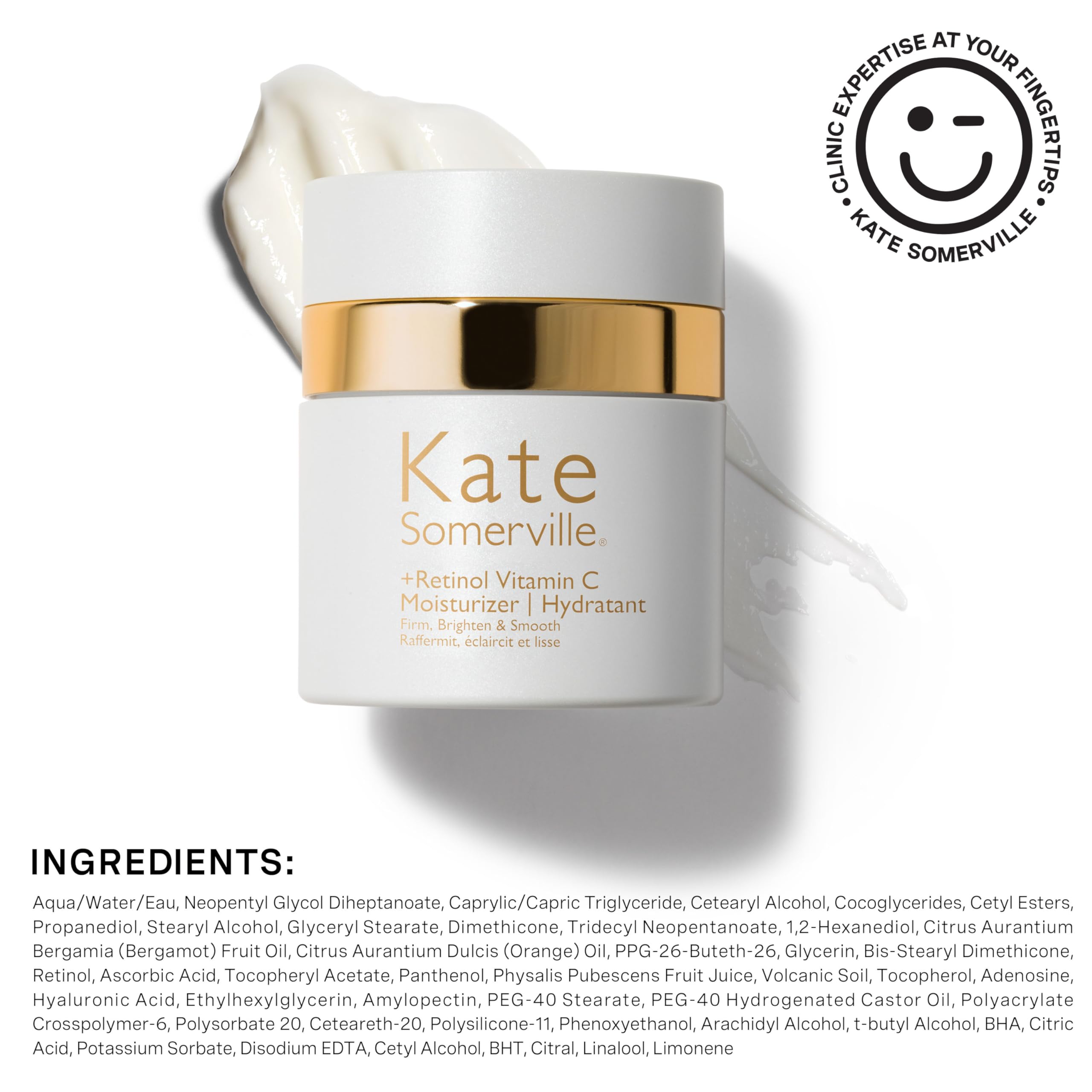 Kate Somerville Retinol Vitamin C Moisturizer luxury-cream adds spa-like evening experience.