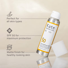 Kate Somerville SPF50 label closeup highlights broad protection at a glance.