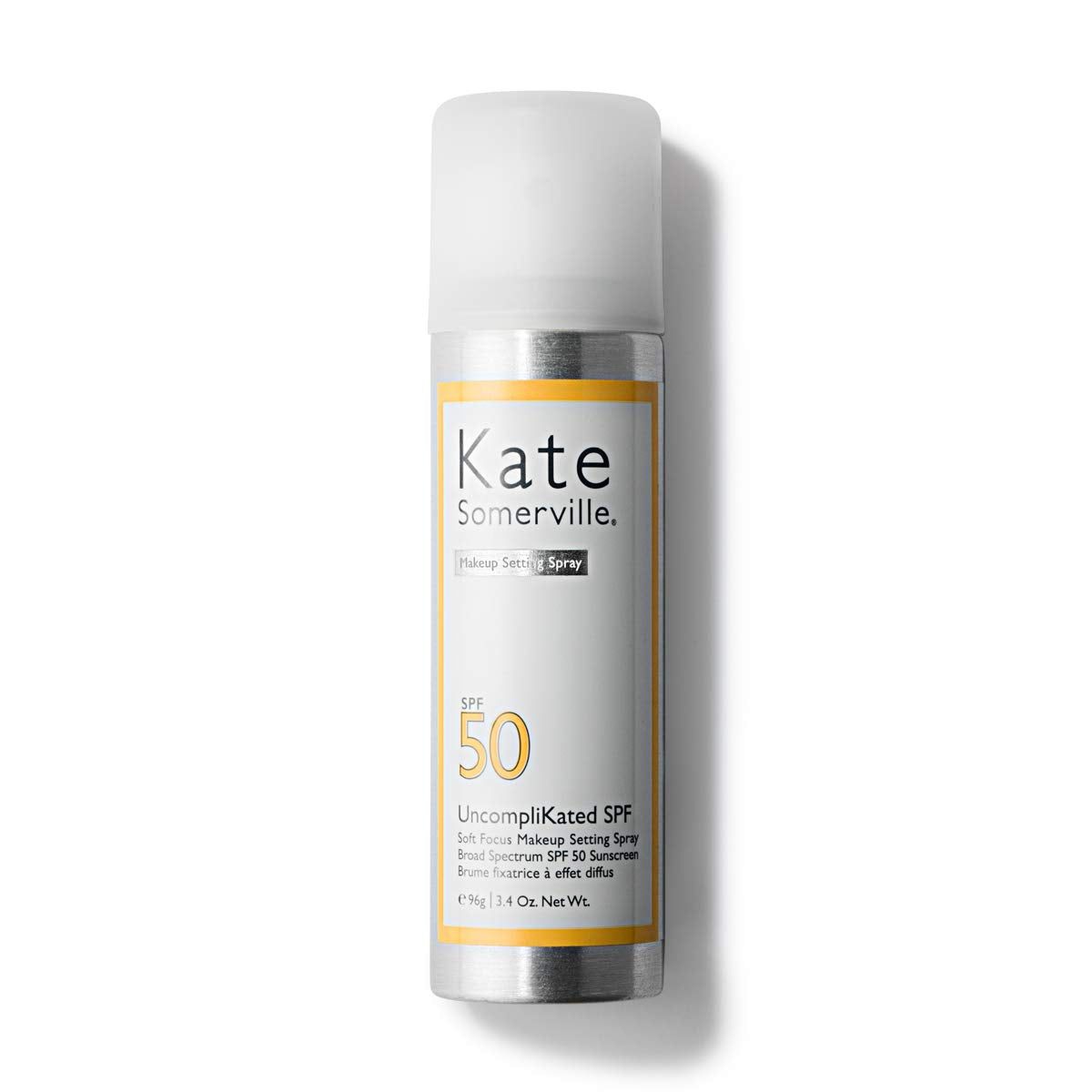 Kate Somerville Uncomplikated SPF50 bottle front demonstrates fine-mist daily protection.