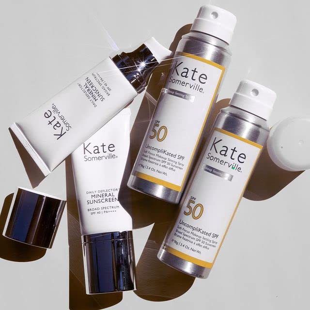 Kate Somerville Uncomplikated sun protection ritual for a polished makeup look.