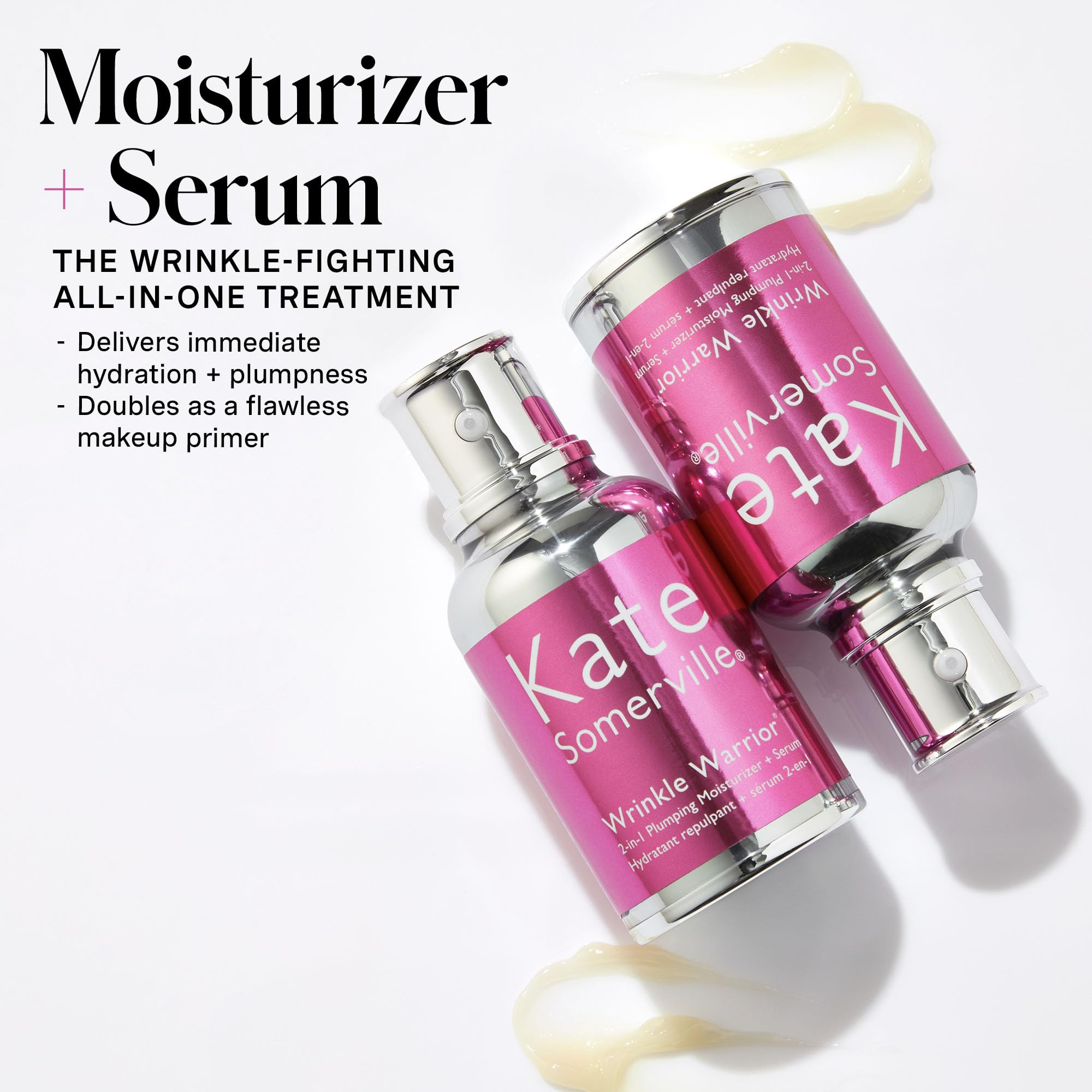 Kate Somerville Wrinkle Warrior moisturizer layer reveals lightweight, non-greasy finish