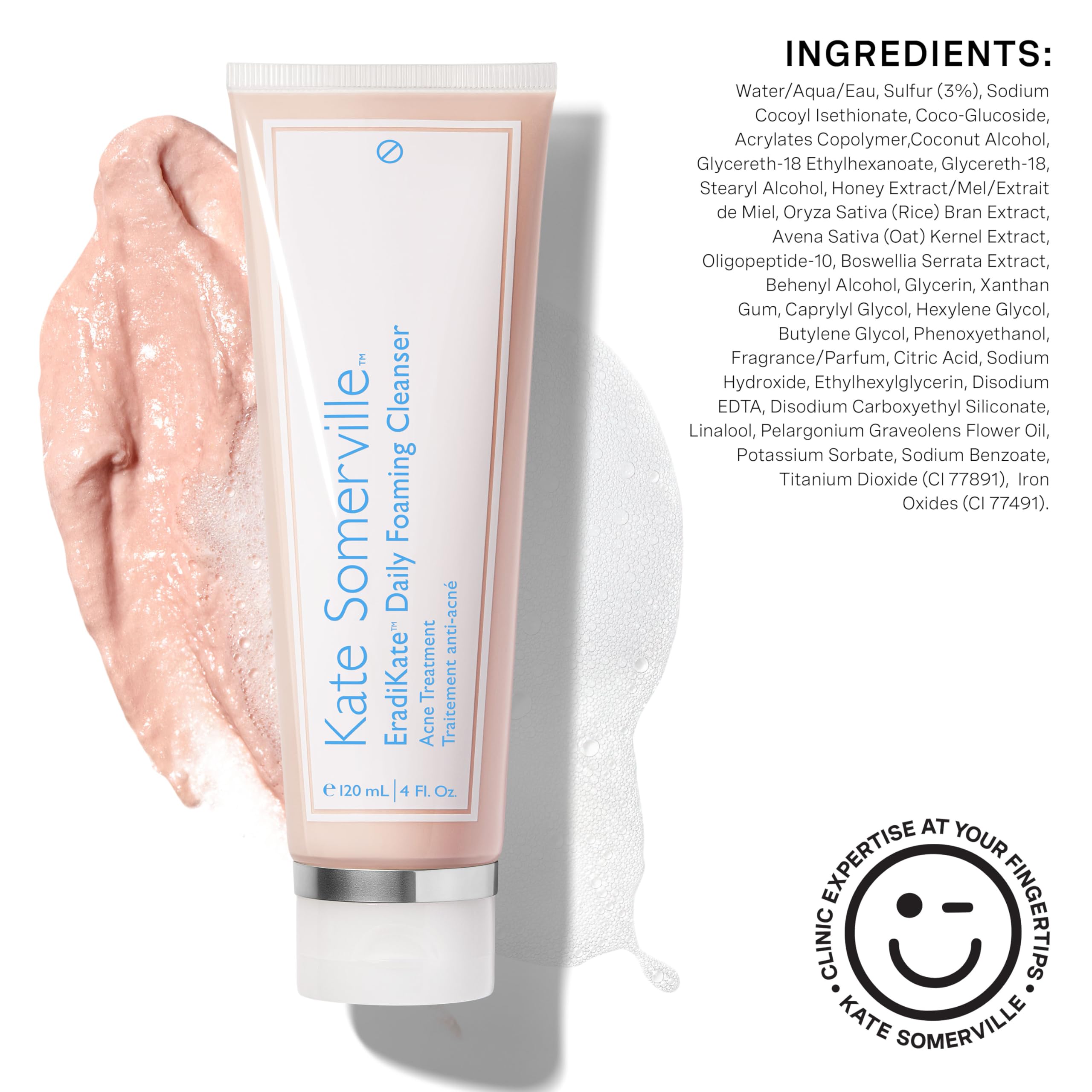 Kate Somerville EradiKate ingredients-list highlights 3% sulfur and natural extracts.