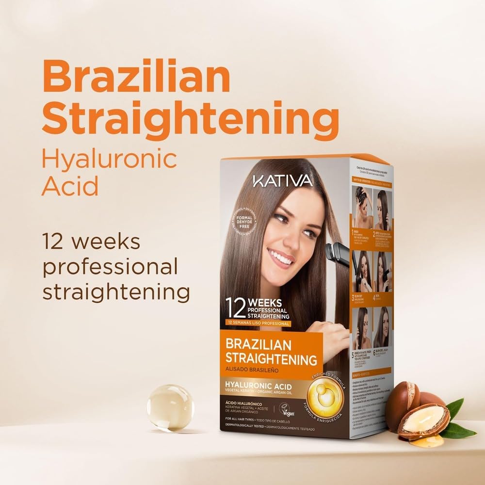 Kativa argan oil bottle highlighting nourishing ingredient for smoother hair