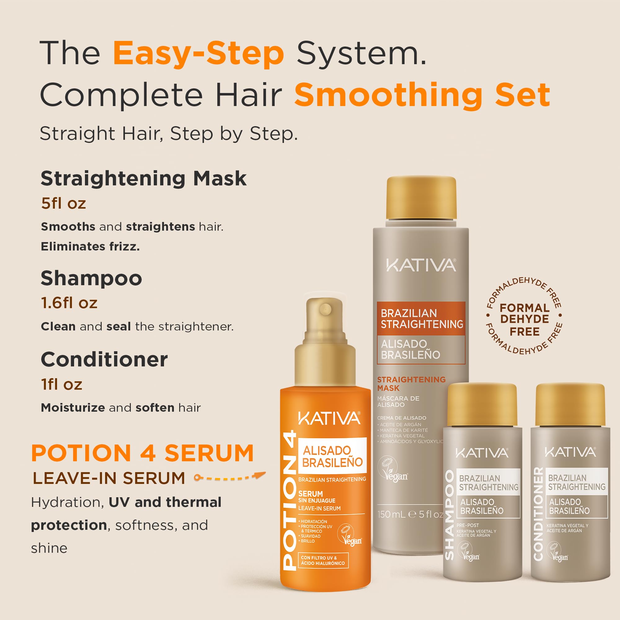 KATIVA hair straightening results image shows salon-like smoothness and natural movement.