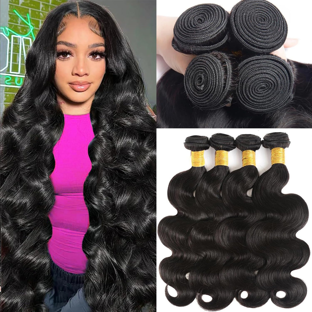 Katspon 12A bundles 20-inch body wave weft with silky texture and full-coverage look