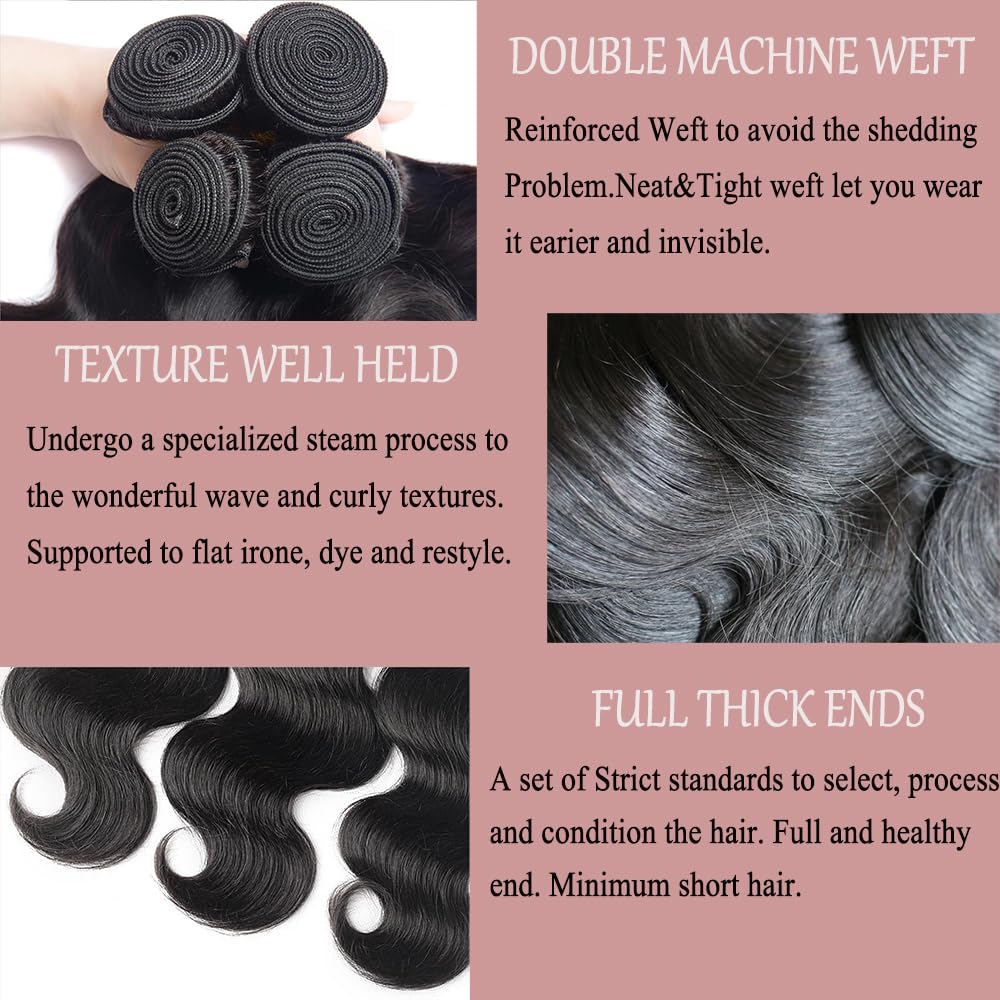 Katspon 24-inch body wave weft pack shows multiple lengths and natural shine