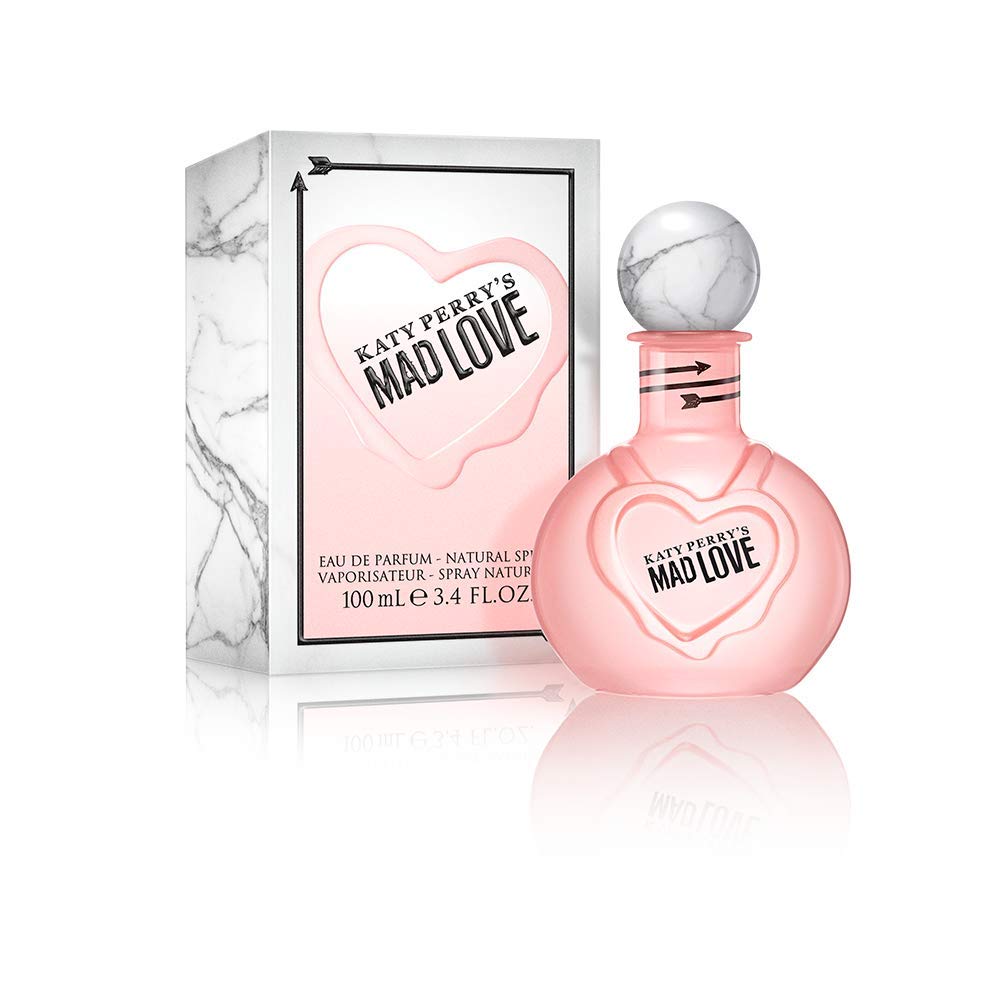 Katy Perry Mad Love bottle close-up showing premium design for daily wear.
