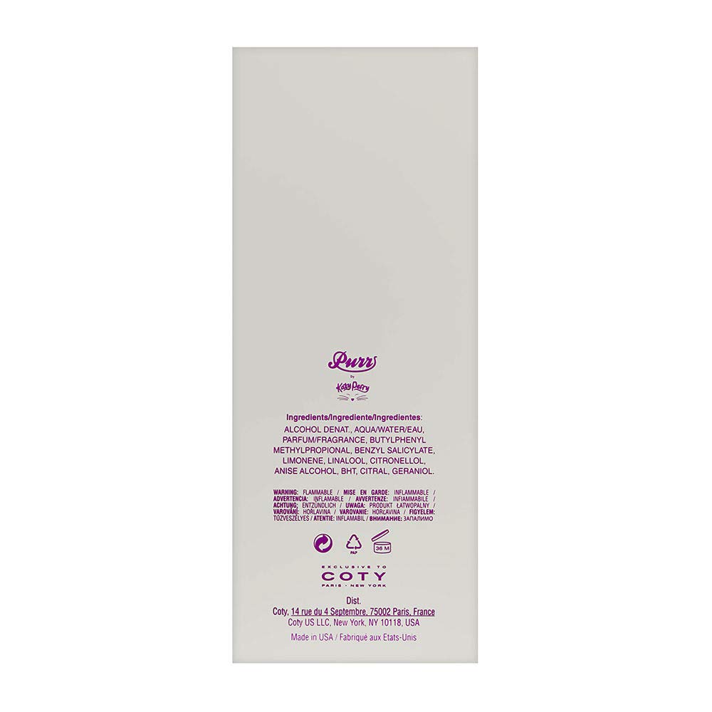 Katy Perry Purr perfume close-up highlighting vanilla orchid notes for evening wear.