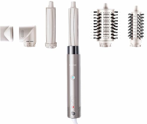 KAUGIC 6-in-1 hot air styler all-in-one setup delivers salon results at home