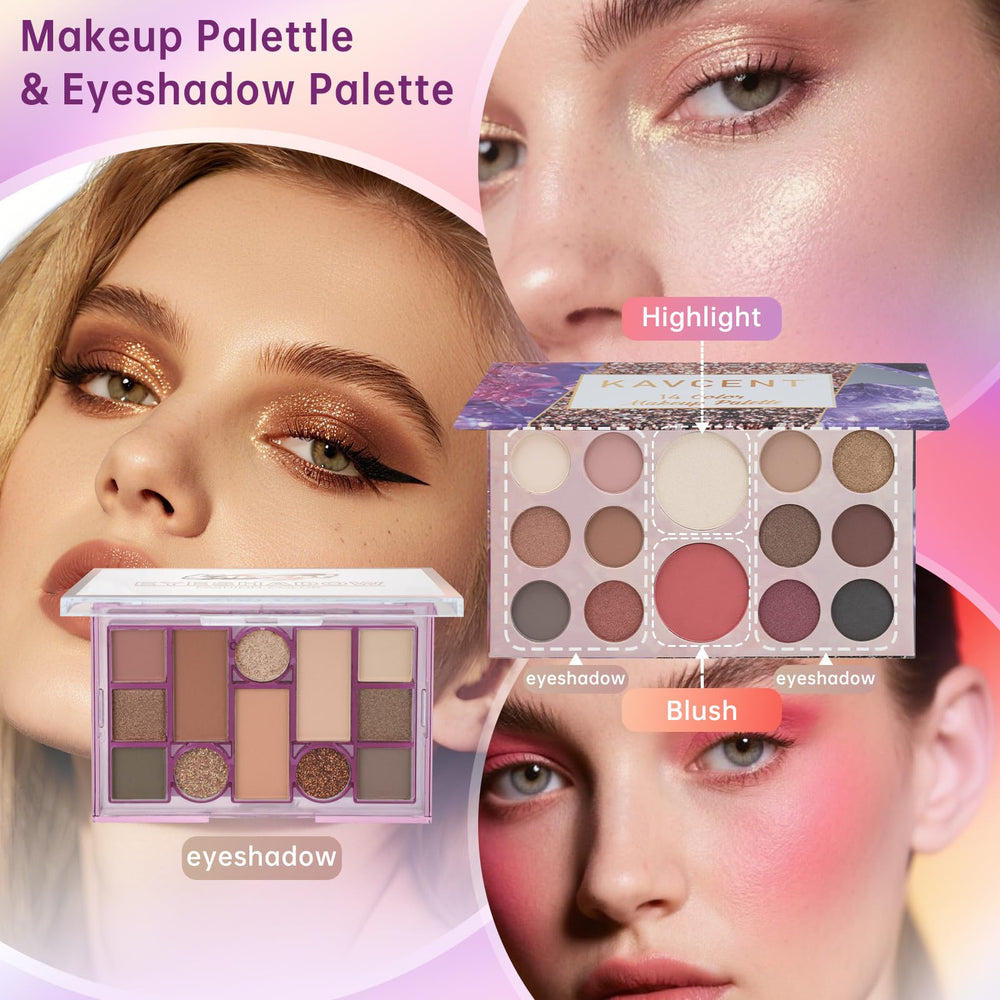 KAVCENT foundation concealer set demonstrates even coverage across skin tones for a polished base