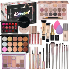 KAVCENT makeup kit 18-color eyeshadow palette open for versatile day-to-night looks