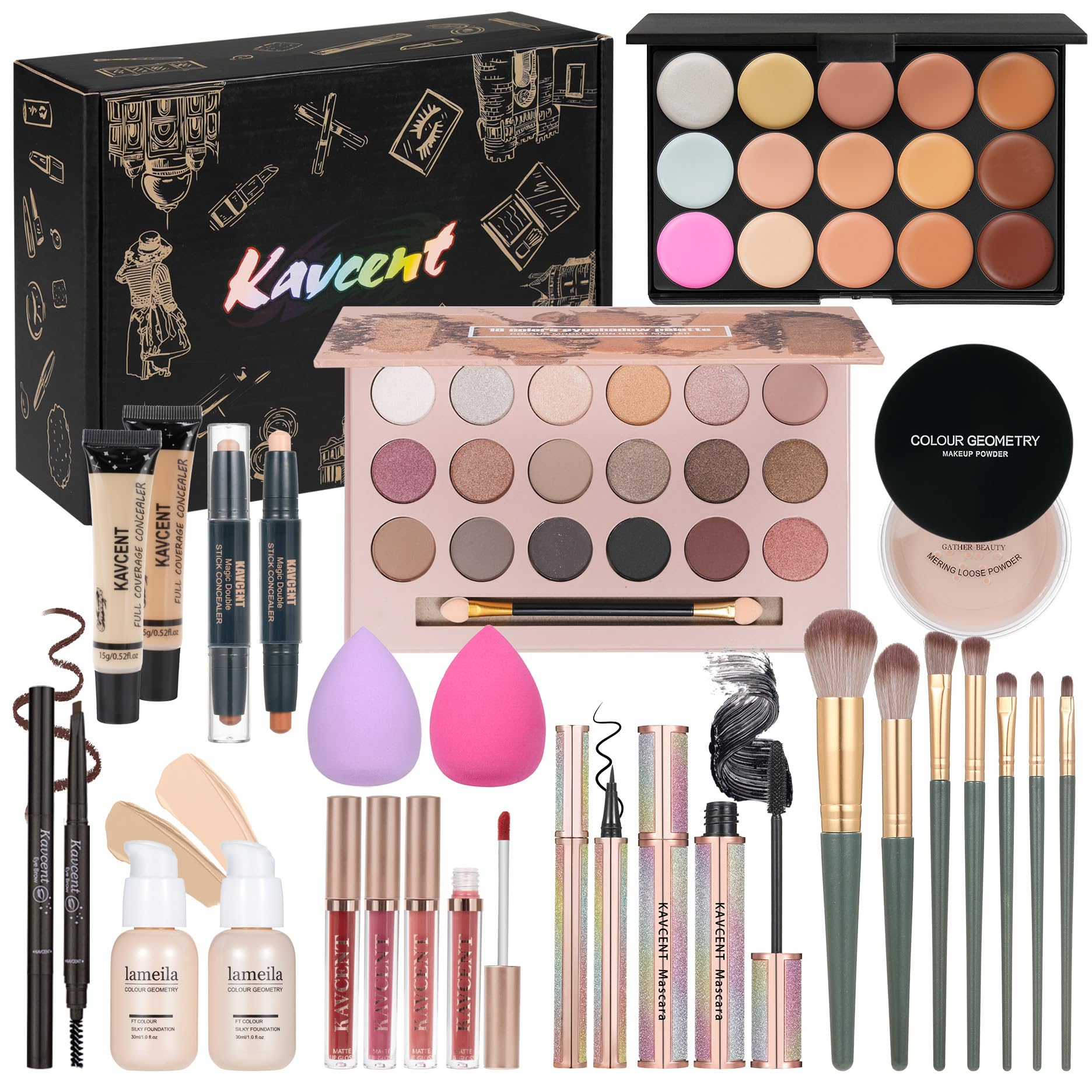KAVCENT makeup kit 18-color eyeshadow palette for versatile looks