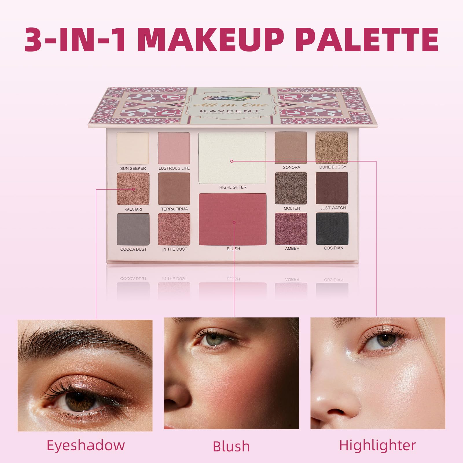 KAVCENT concealer palette provides skin-toned options for quick correction