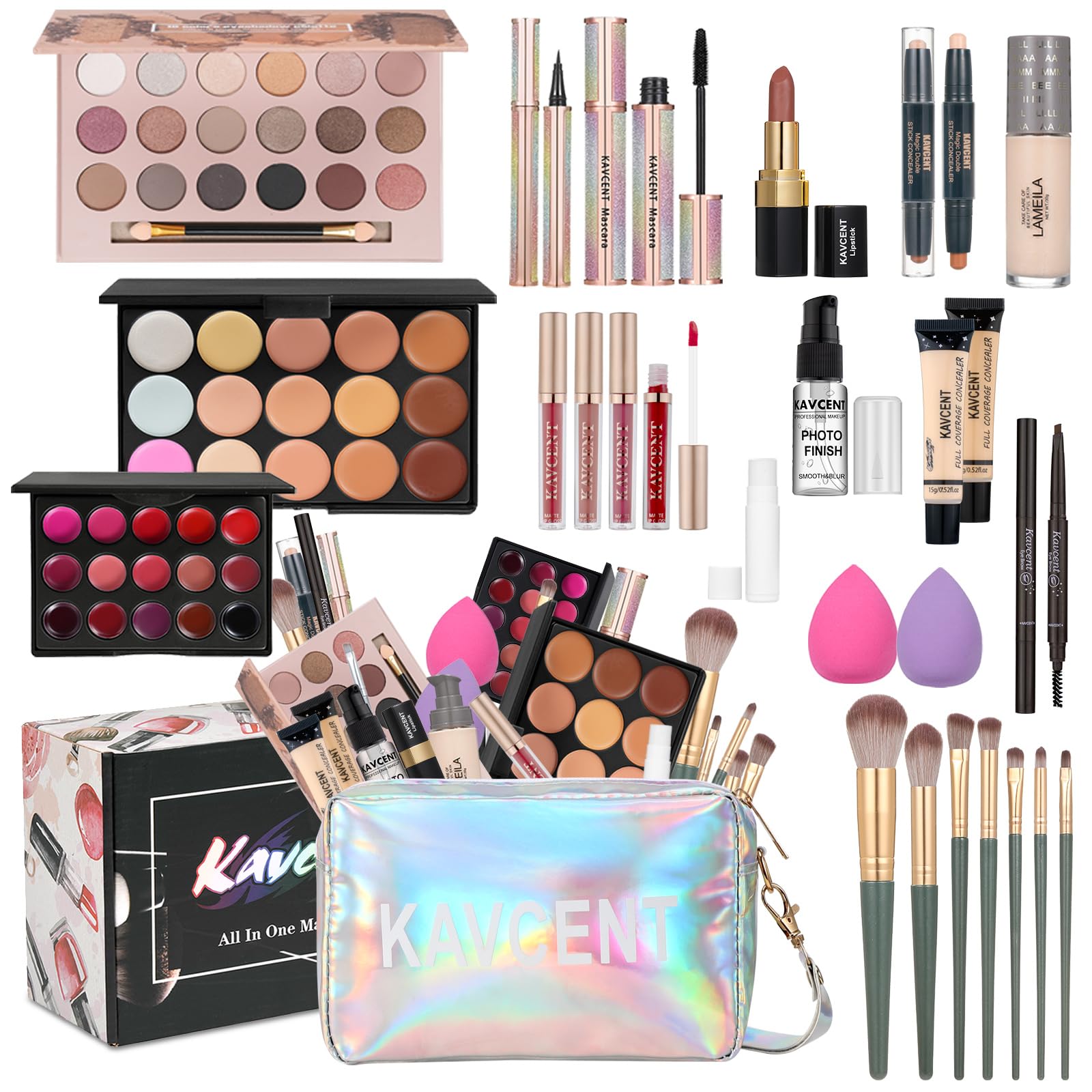 KAVCENT makeup kit eyeshadow palette with vibrant shades for versatile looks