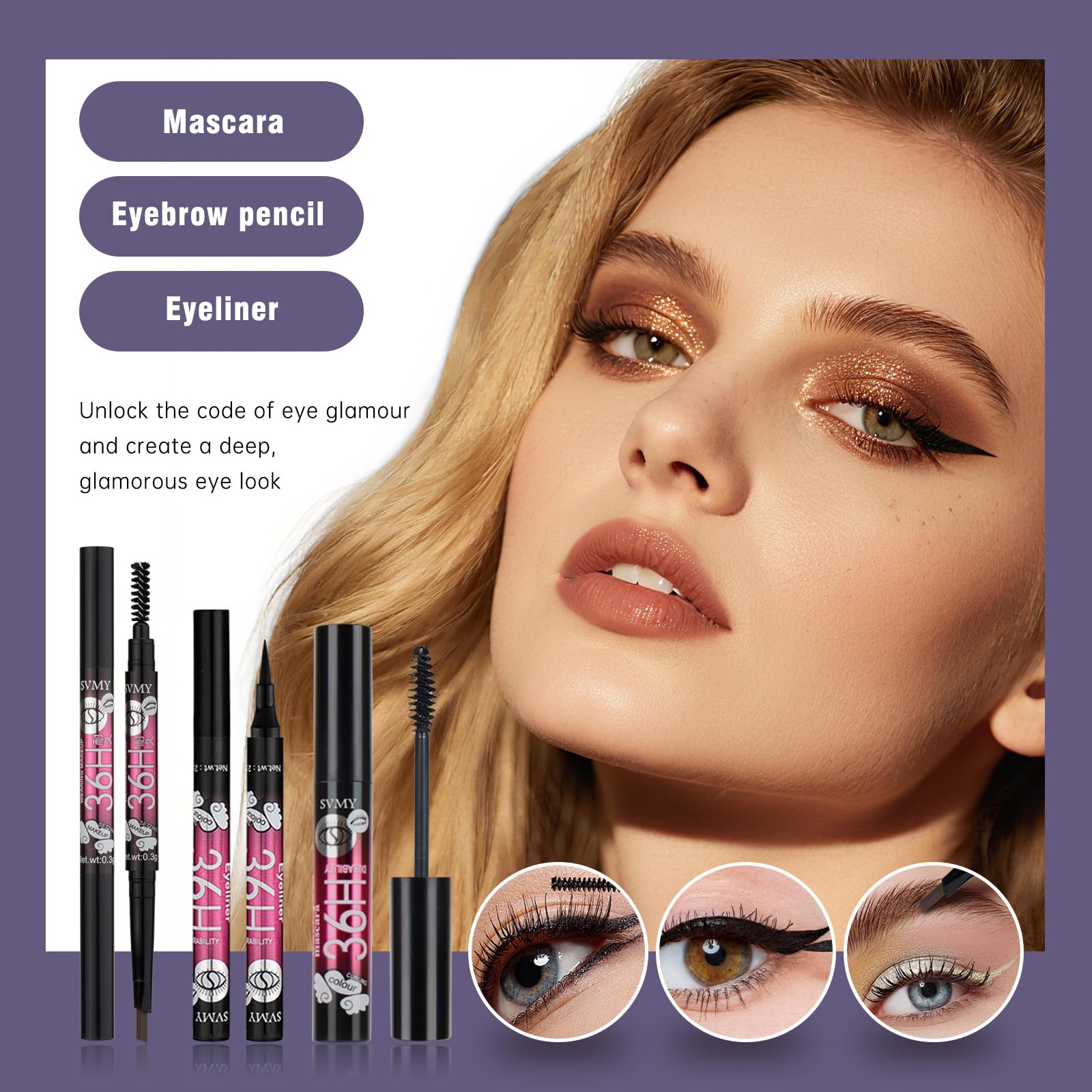 KAVCENT Makeup Kit eyeliner pencil precise lines for defined eyes