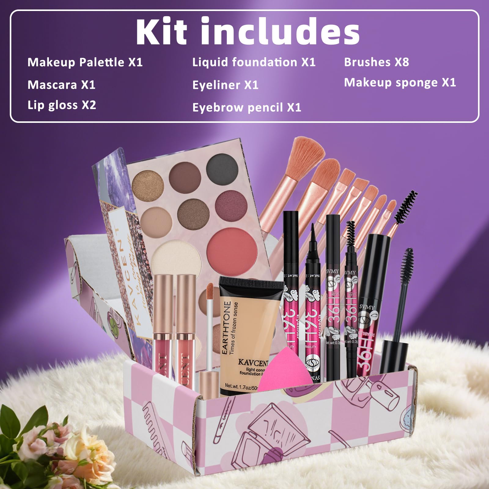 KAVCENT Makeup Kit foundation bottle smooth natural coverage for even skin tone