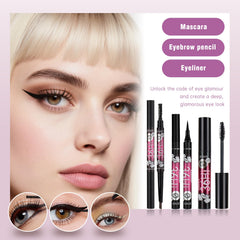 KAVCENT makeup kit for teens mascara brush showcases dramatic lashes and definition.