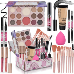 KAVCENT makeup kit for teens palette open highlights versatile shades for daily looks.