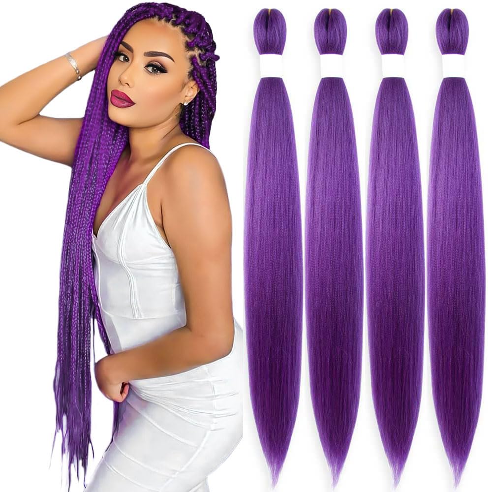 KAVSORAPI purple braiding hair 36inch shows vibrant color for bold styles