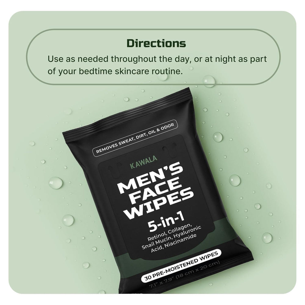 Kawala Men’s Face Wipes used post-workout for a quick, clean-up.