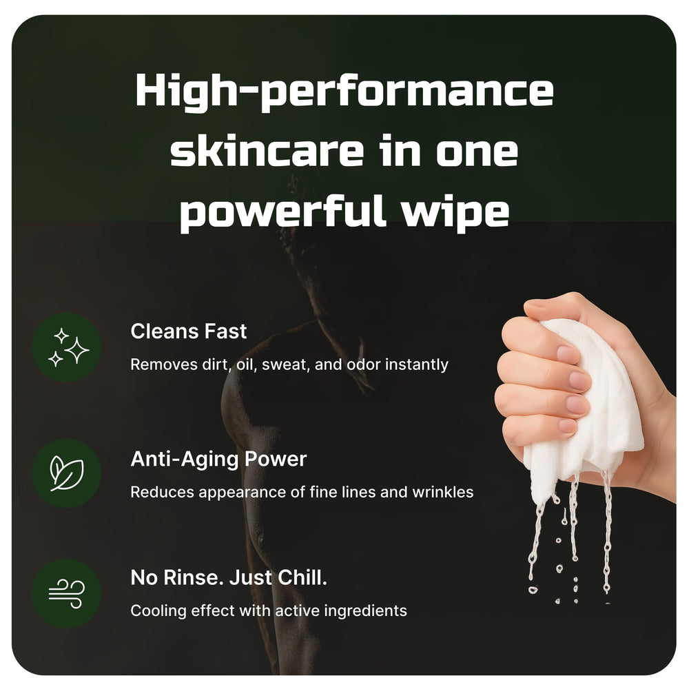 Kawala Men’s Face Wipes travel pack shown for easy daily cleansing on trips.