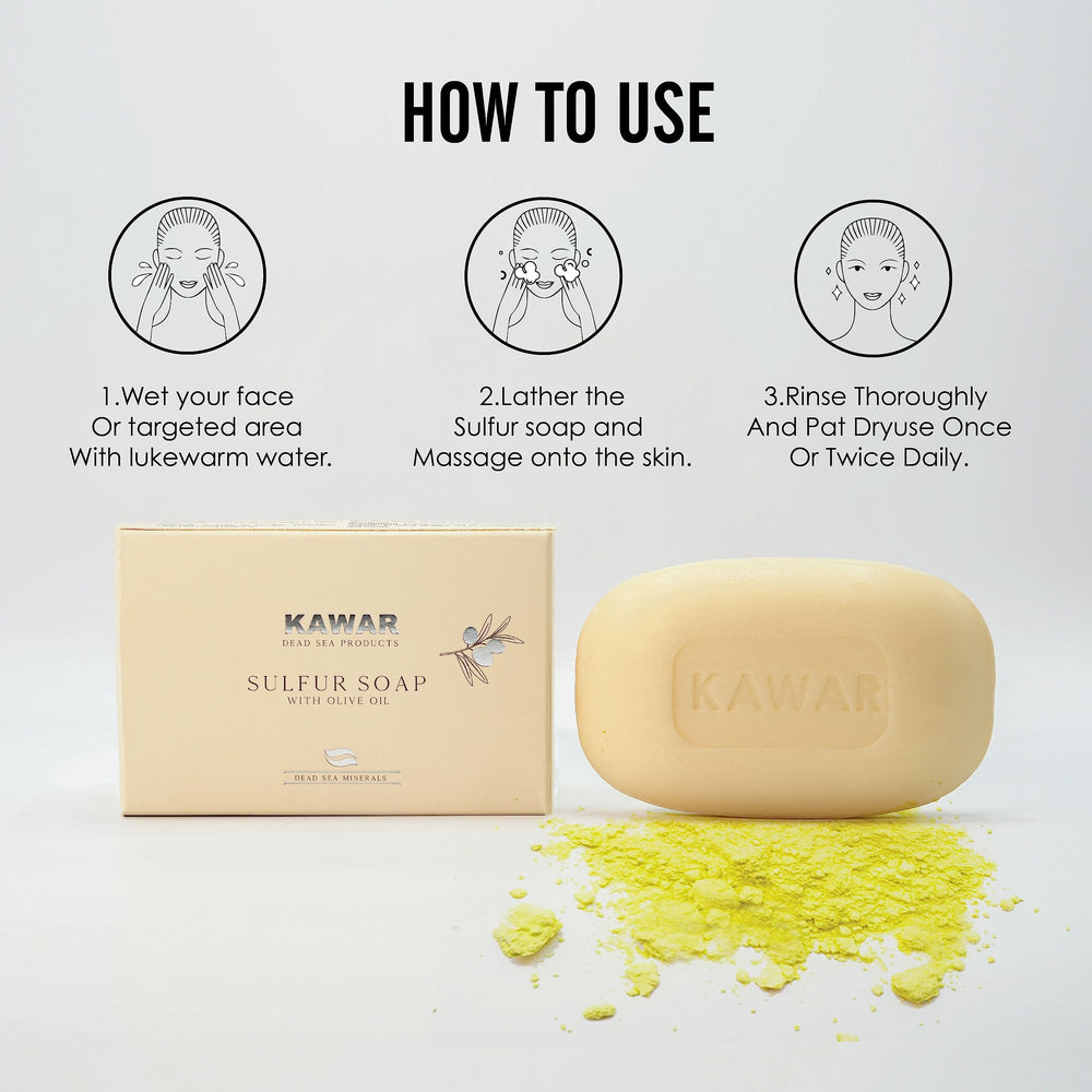 Kawar Dead Sea Sulfur Soap 1989 heritage note indicating quality