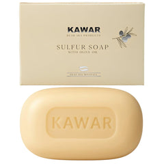 Kawar Dead Sea Sulfur Soap olive oil bar showing natural minerals for clearer skin