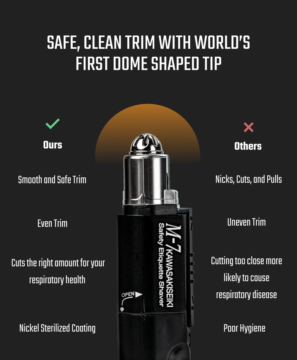 KAWASAKISEIKI M-7 ears-trimmer nickel coating protects skin during trimming.