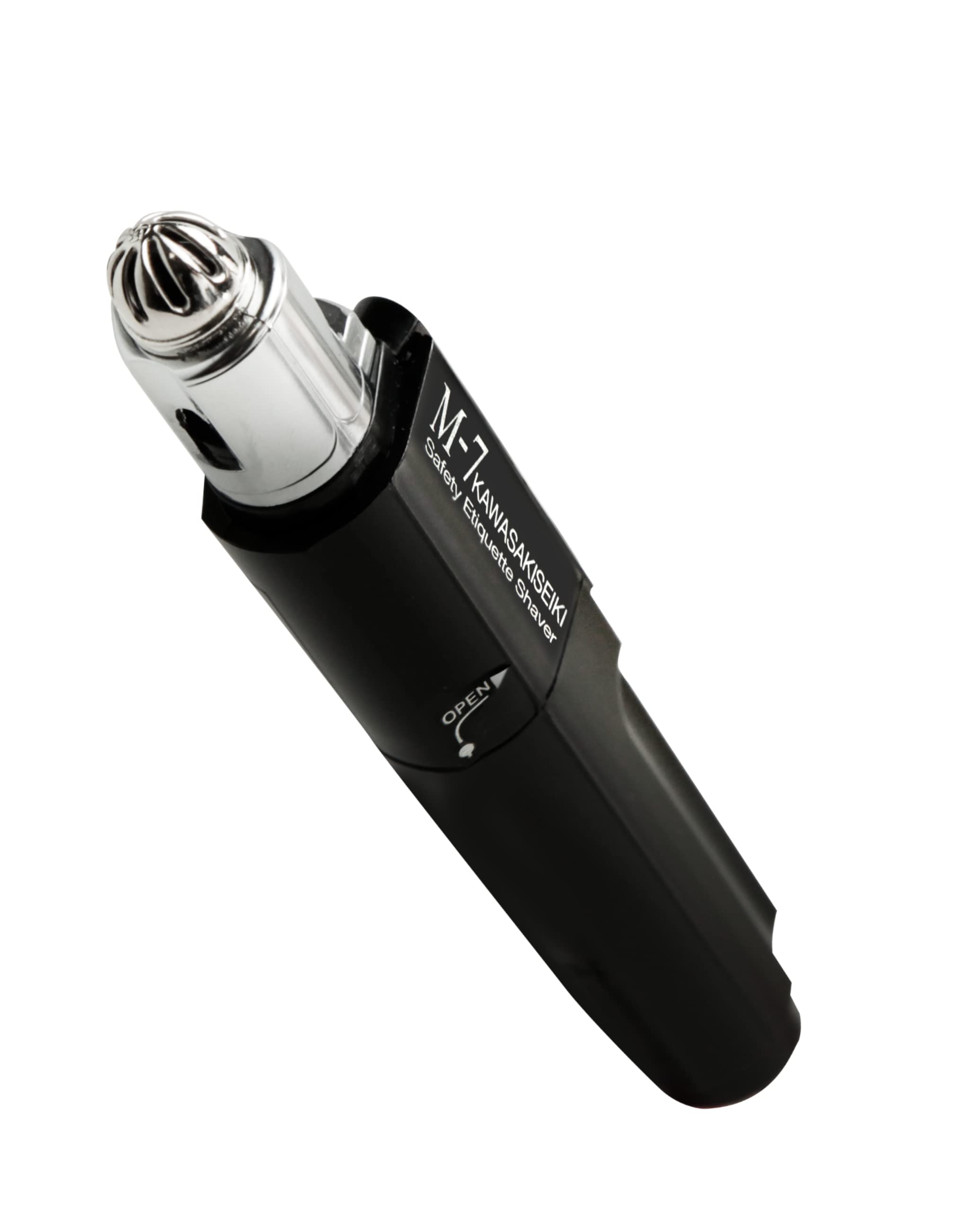 KAWASAKISEIKI M-7 nose-trimmer ergonomic grip for precise nose hair trimming.