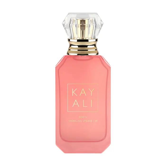 Kayali Eden Sparkling Lychee 39 travel spray for on-the-go wear and refreshing fruity floral vibe
