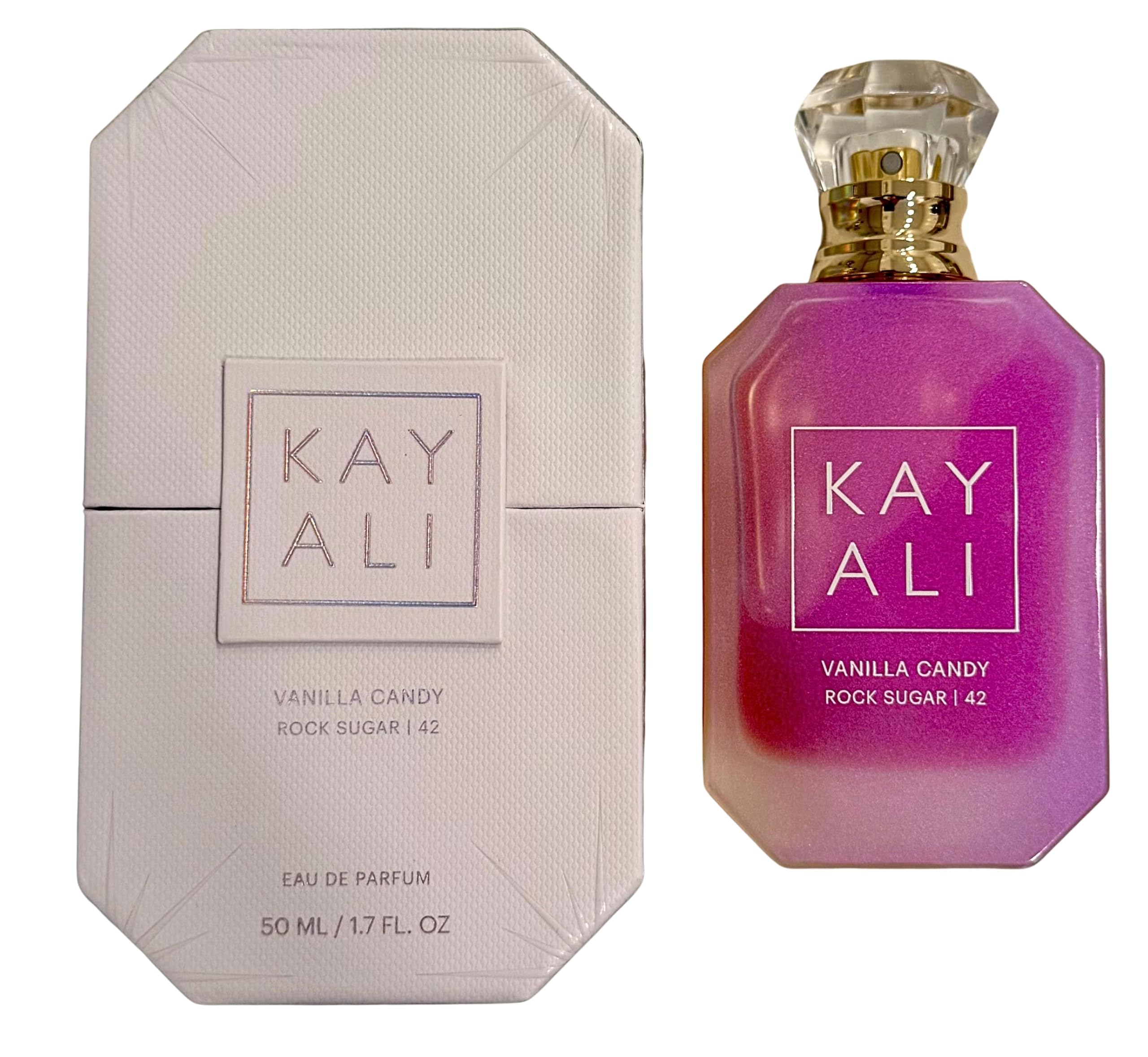 KAYALI Vanilla Candy Rock Sugar ombre bottle showcases playful, everyday fragrance for sweet signature moments.