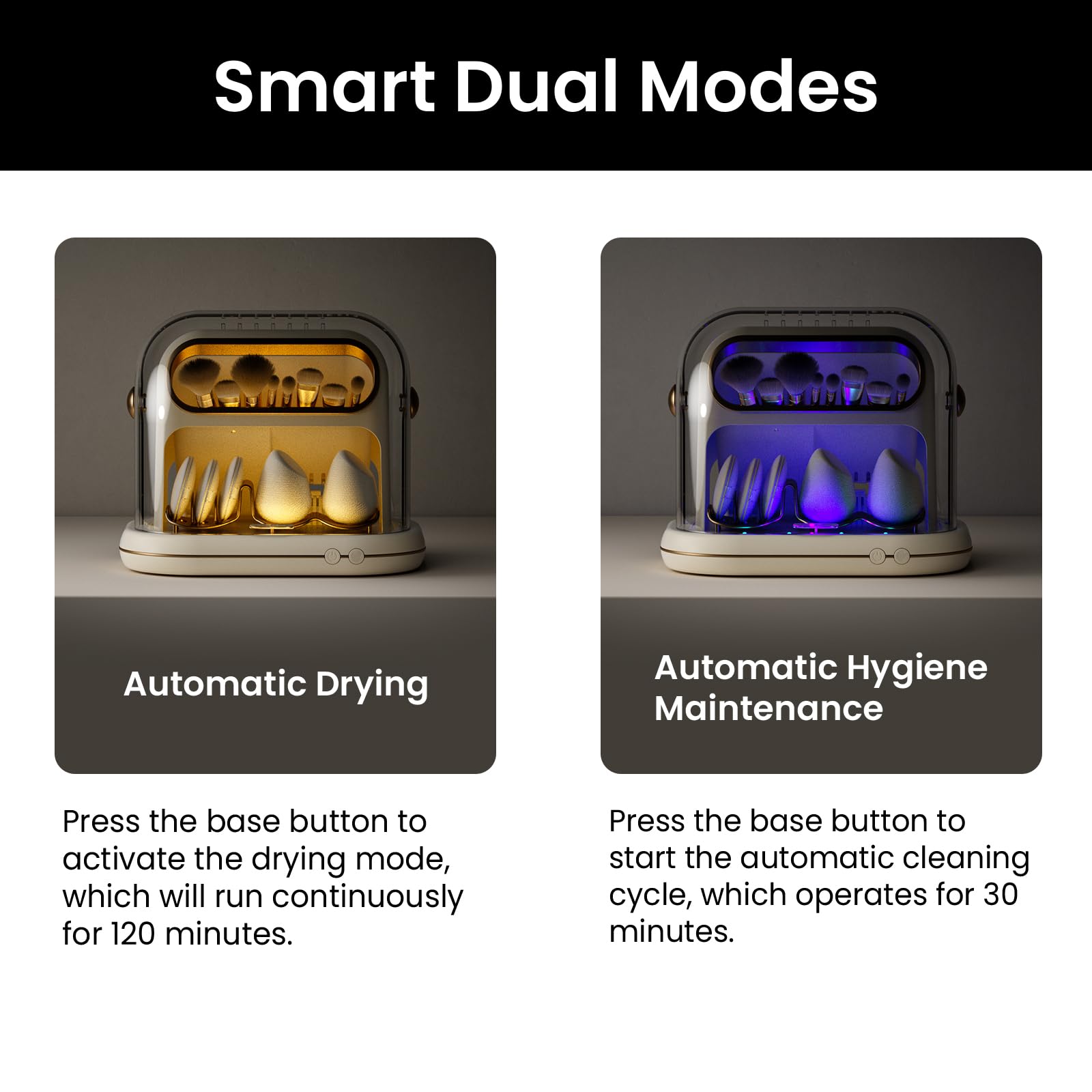 KAYUSO one-button operation simplifies drying and cleaning modes.