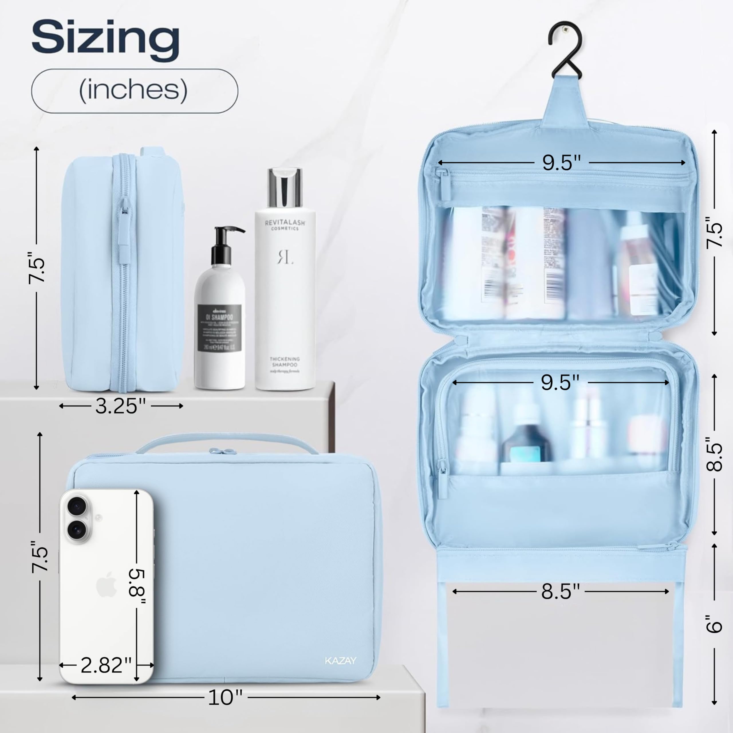 KAZAY detachable pouch for travel and pool, keeping essentials separate