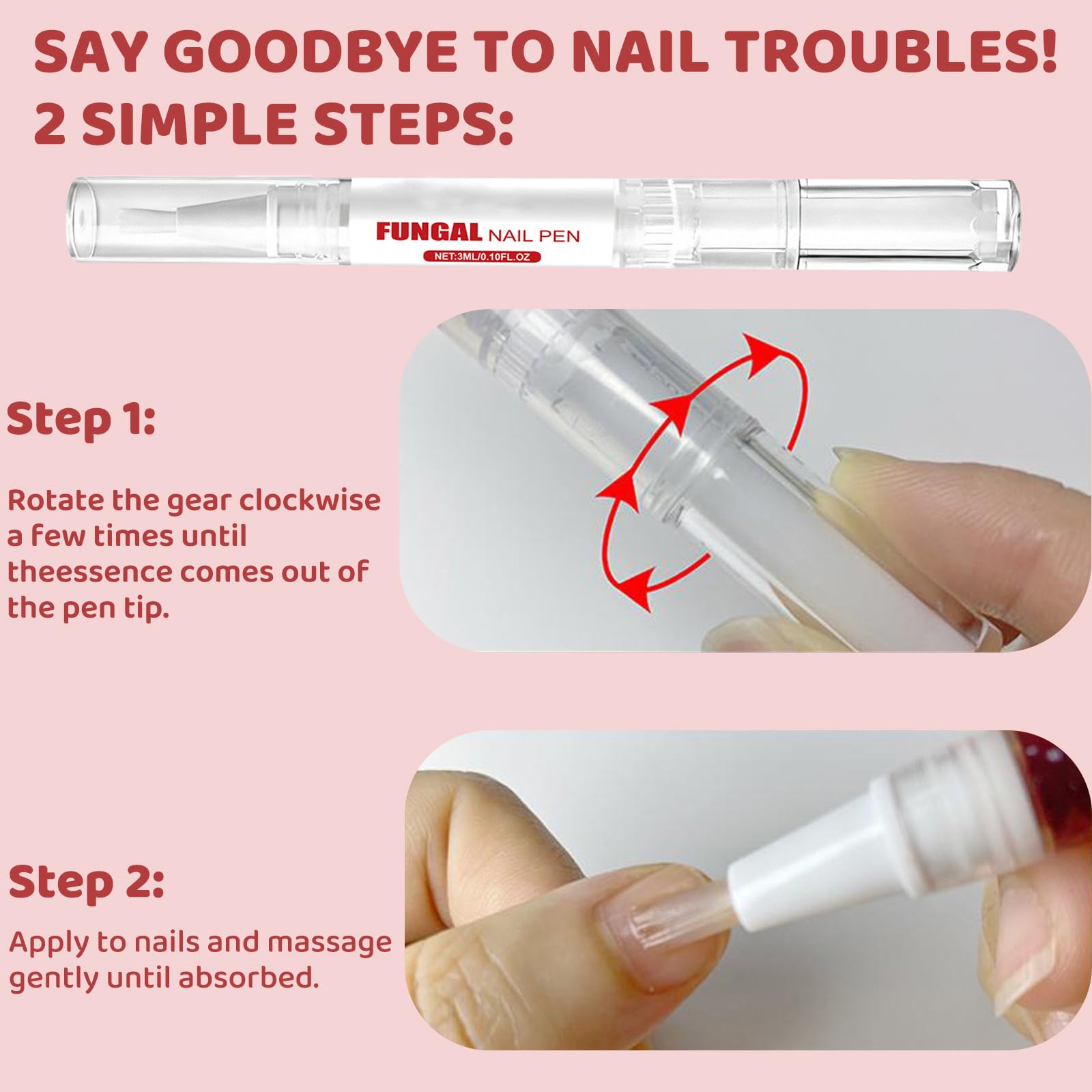 KBSBUBB Fungal Nail Pen in-use demonstrating targeted application on nails