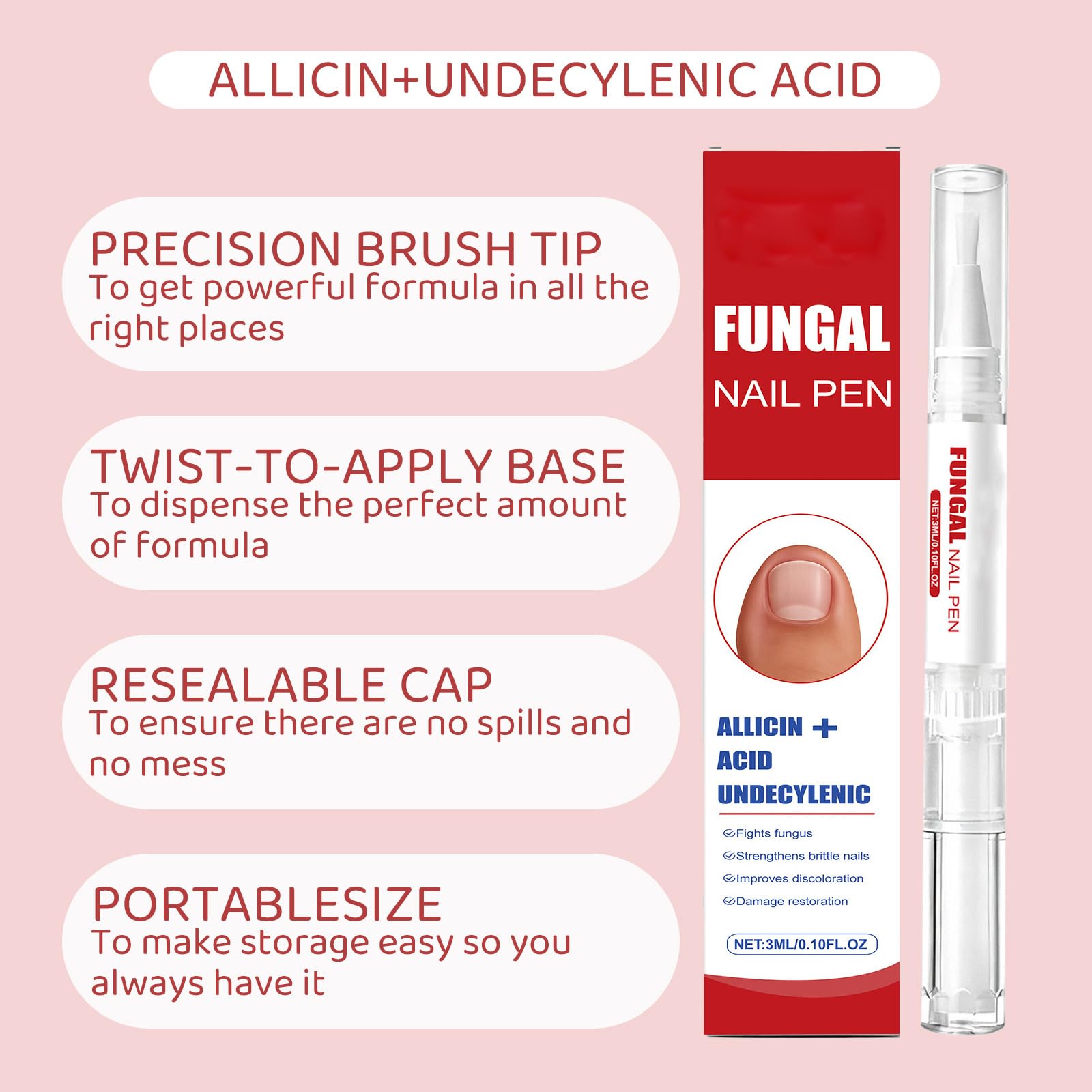 KBSBUBB Fungal Nail Pen compact travel-friendly packaging for care on the go
