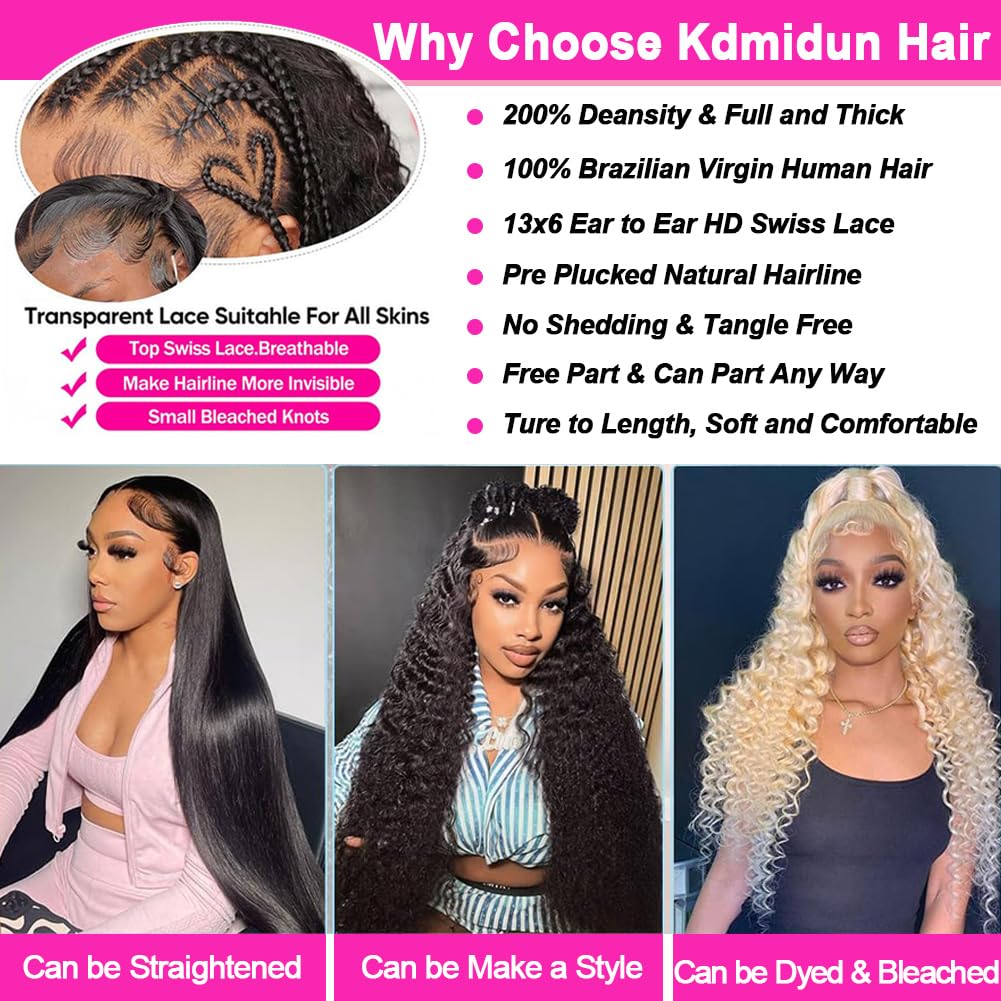 Kdmidun pre-plucked natural hairline for easy install.