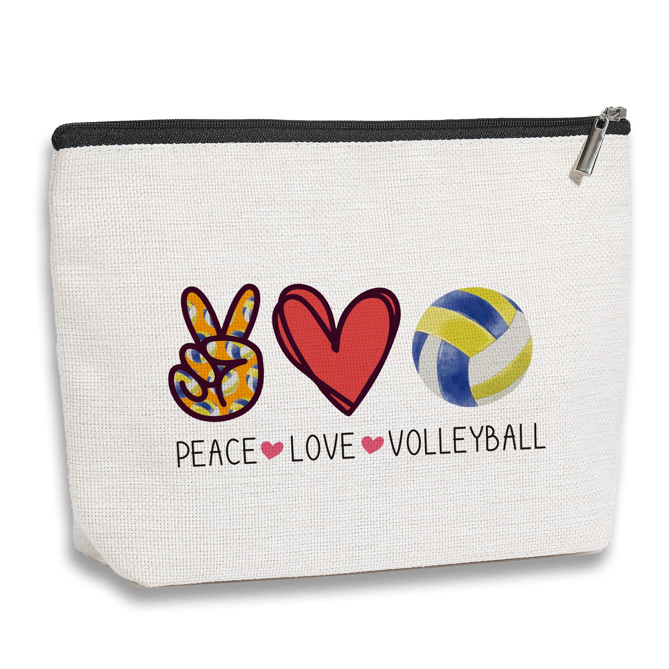 kdxpbpz volleyball gifts makeup bag compact for travel storage and organization.