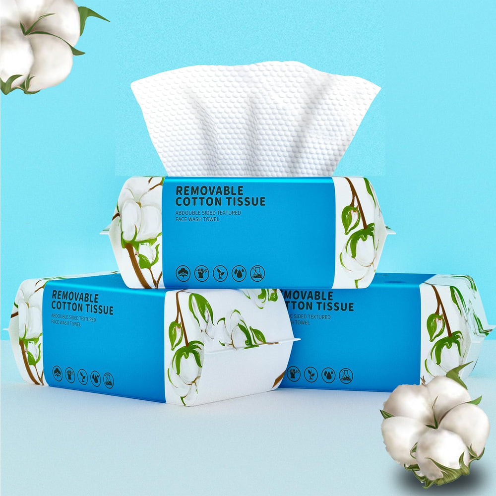 KeeiZoes disposable face towel with soft cotton texture for gentle cleansing.