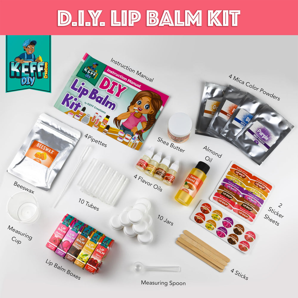 KEFF lip balm kit tubes for easy, mess-free applications