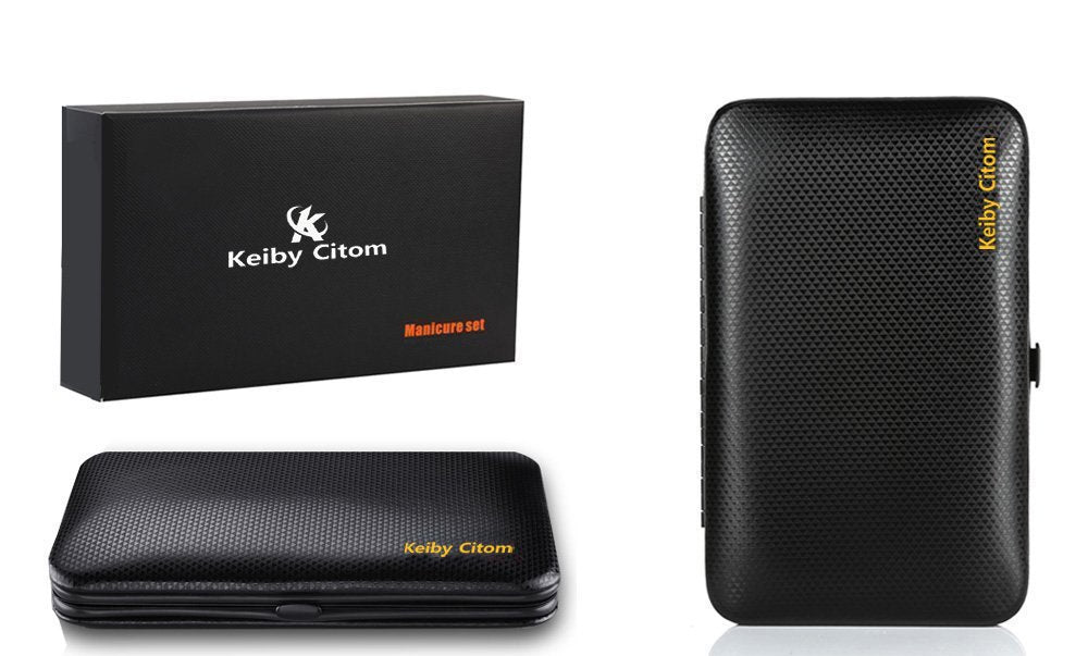 Keiby Citom grooming tools arrangement: comprehensive set for hands, face, and feet.