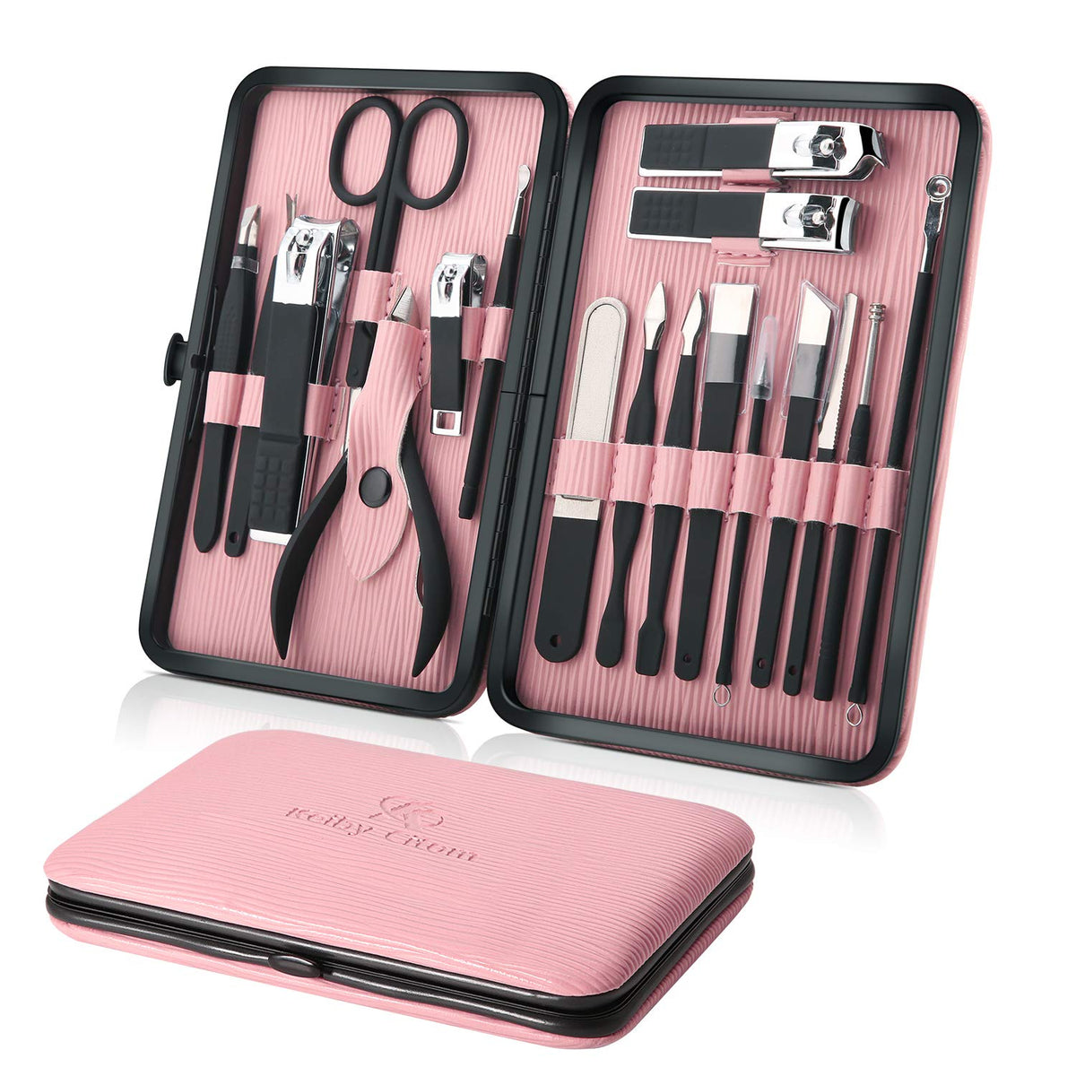 Keiby Citom manicure set in pink case highlights portable design for on-the-go grooming