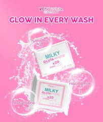 KEISHA Milky GlutaWhite Premium Soap close-up lather shows creamy texture for comfortable cleansing