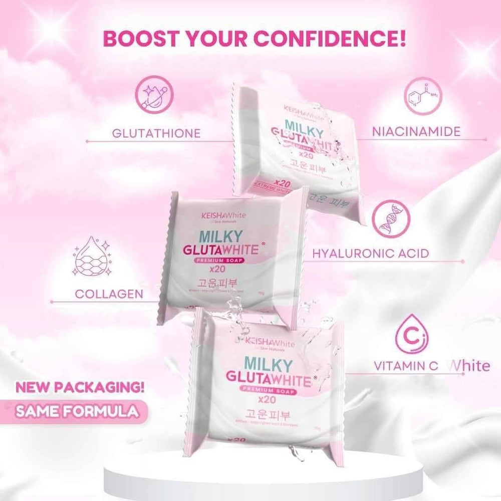 Three KEISHA soaps arranged as a premium set signaling value and daily use