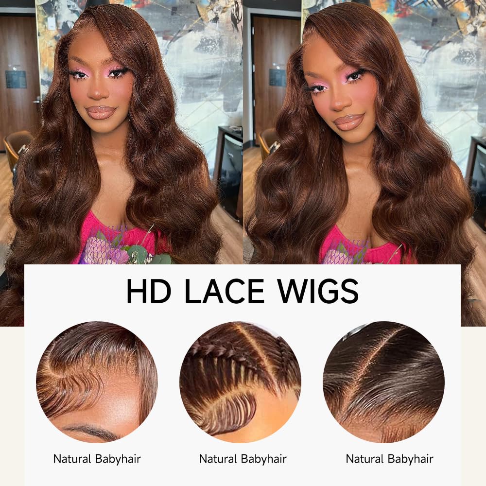 KEKEYY HD 13x4 lace front wig body wave for seamless scalp blend