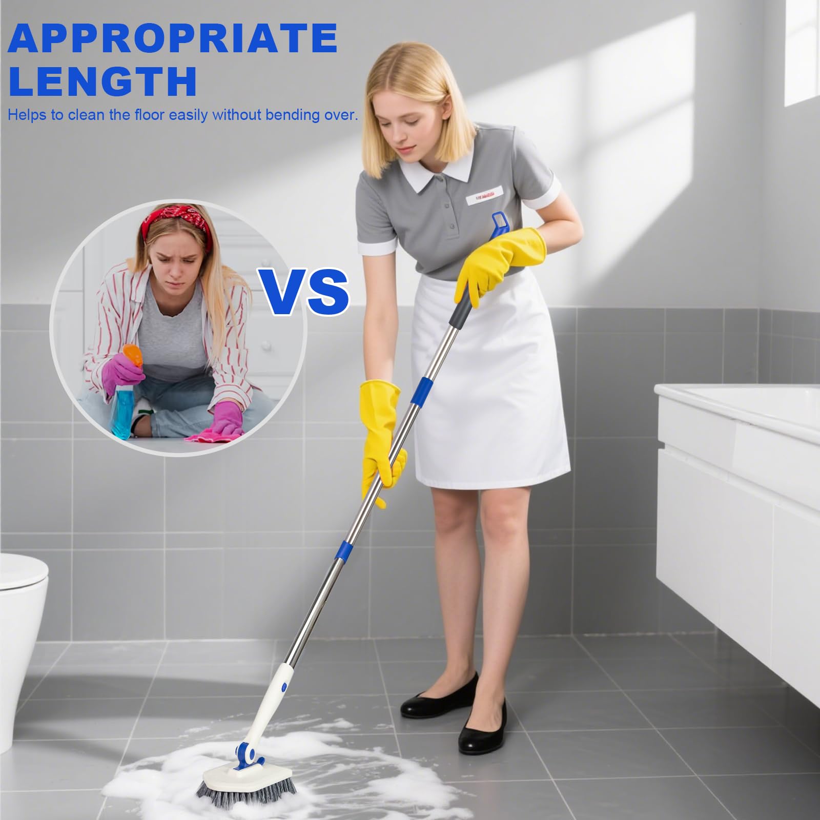 Keleekelin tile tub scrubber hanging hole for easy drying and storage