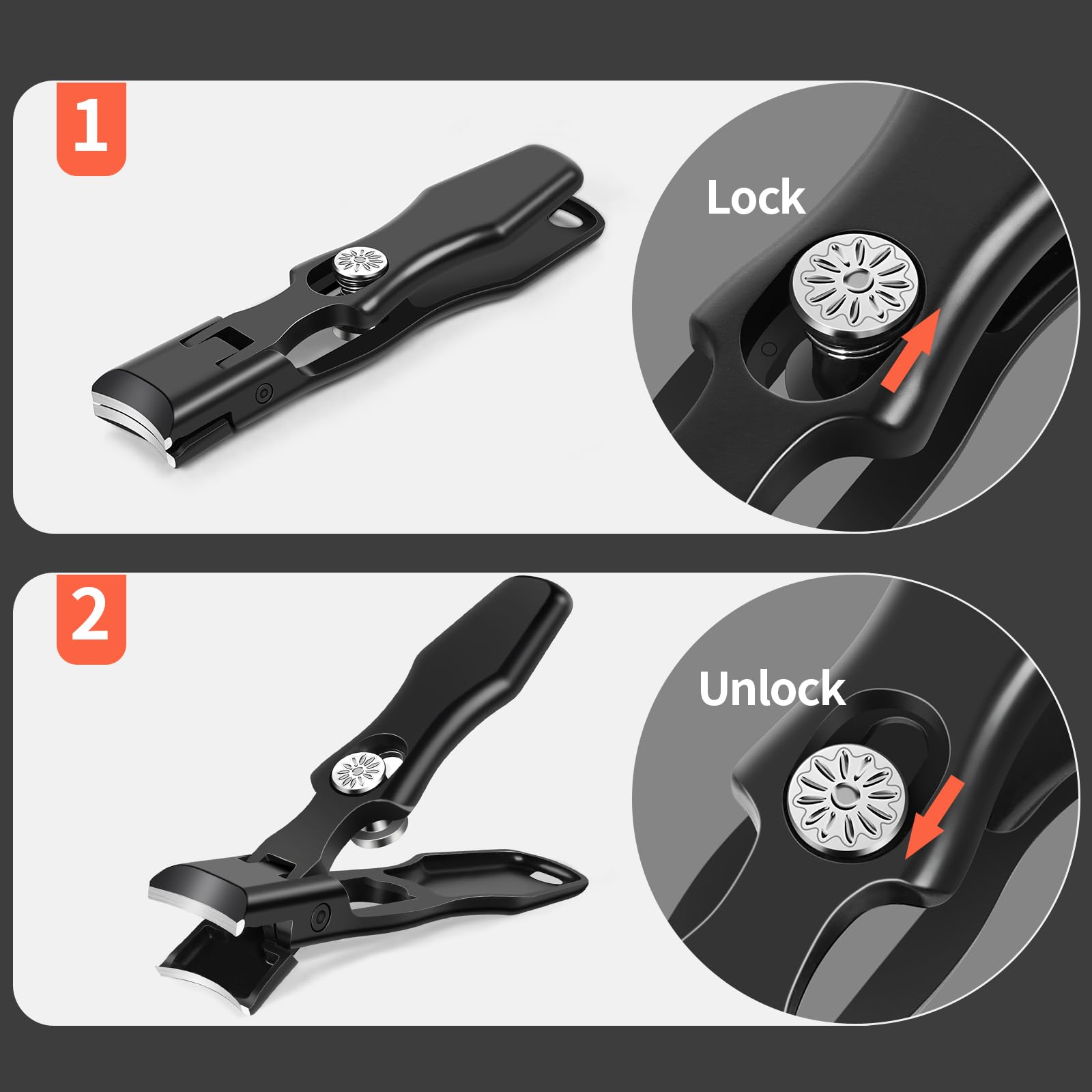 kelongn nail clippers safety lock secures tools during storage