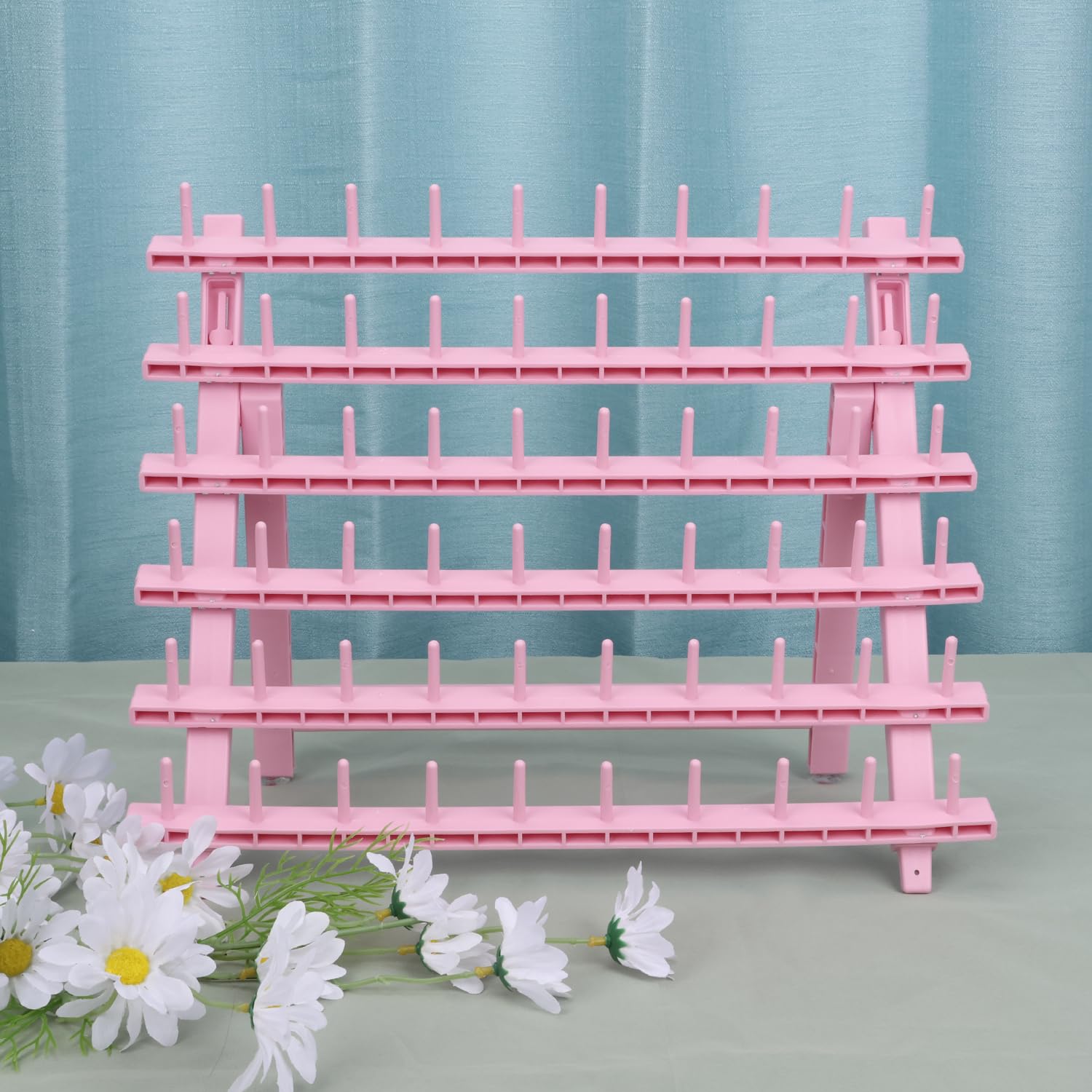 Kelukeya braid rack side view shows compact, lightweight design perfect for salons.