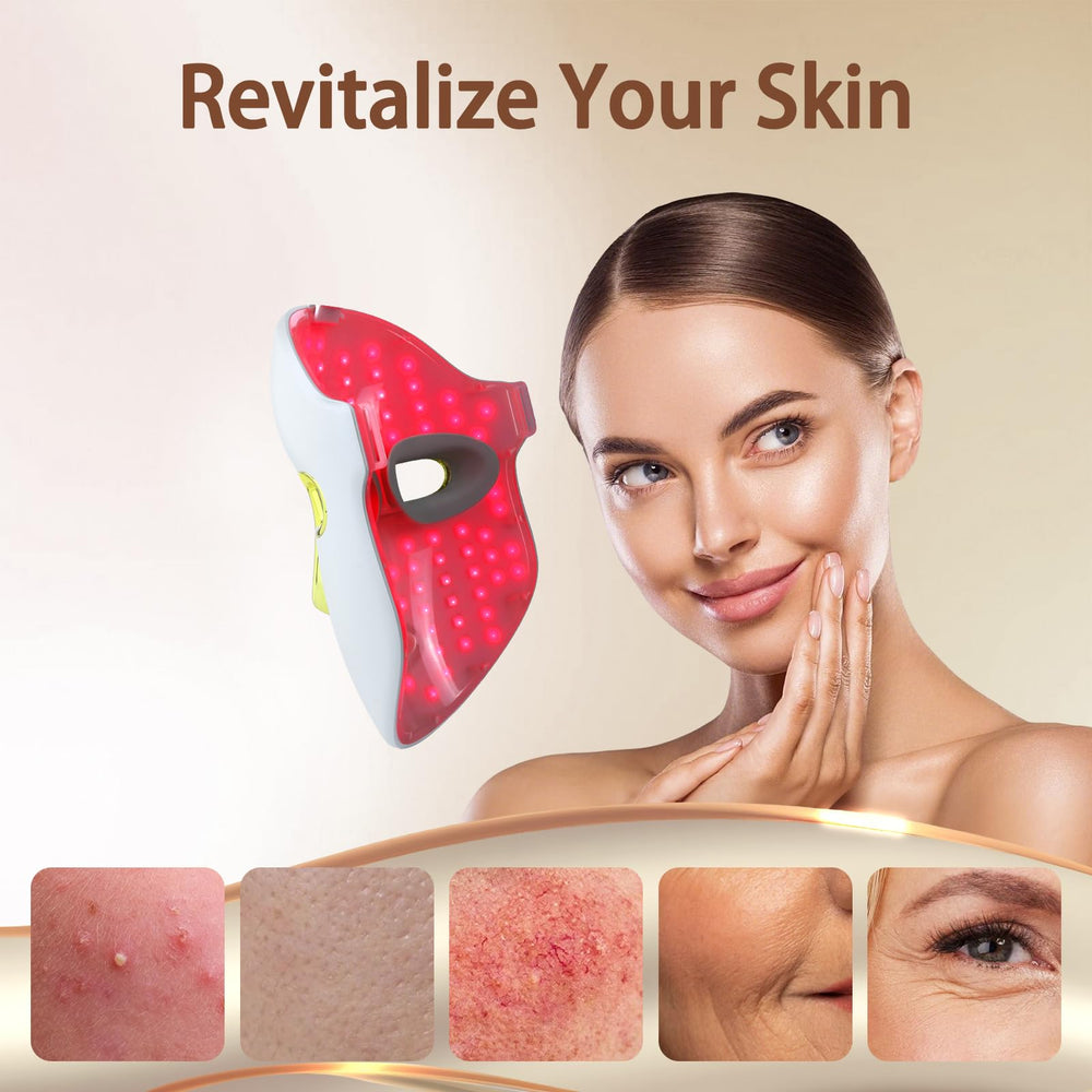 Kelyoo red-blue light combined mode in use for dual anti-aging and acne care.